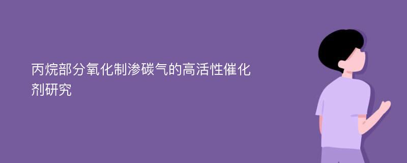 丙烷部分氧化制渗碳气的高活性催化剂研究