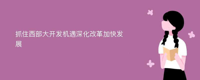 抓住西部大开发机遇深化改革加快发展