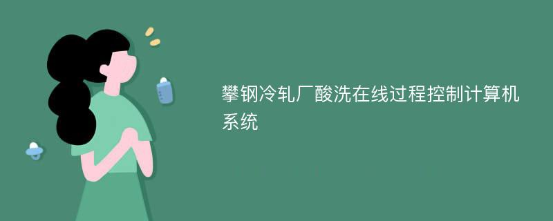 攀钢冷轧厂酸洗在线过程控制计算机系统