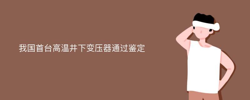 我国首台高温井下变压器通过鉴定