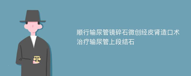 顺行输尿管镜碎石微创经皮肾造口术治疗输尿管上段结石