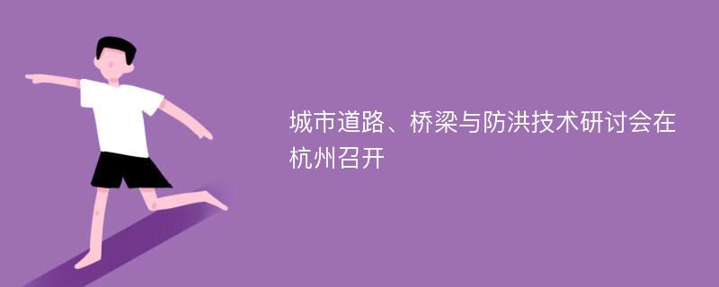 城市道路、桥梁与防洪技术研讨会在杭州召开