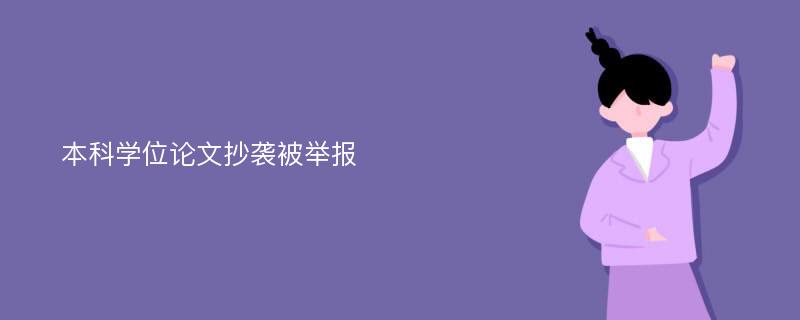 本科学位论文抄袭被举报