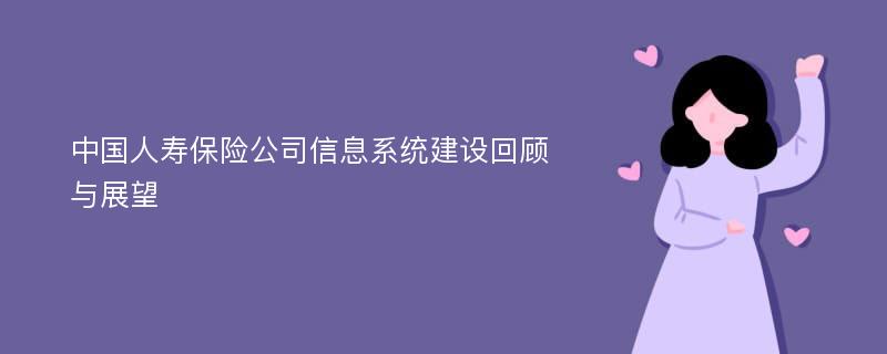 中国人寿保险公司信息系统建设回顾与展望