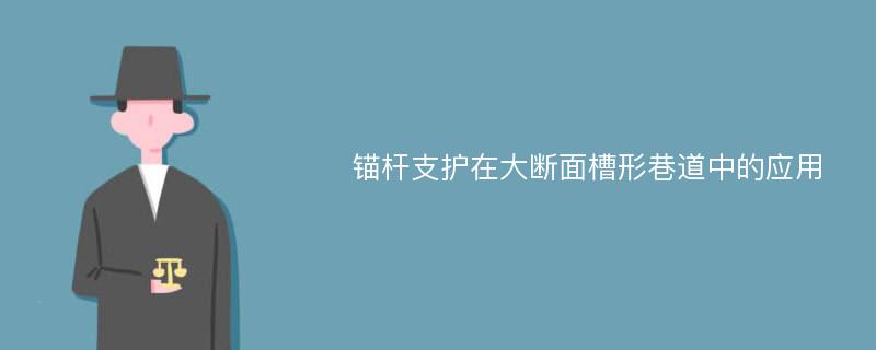 锚杆支护在大断面槽形巷道中的应用