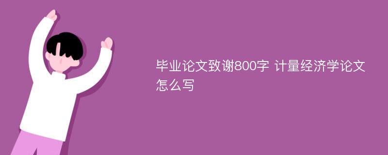 毕业论文致谢800字 计量经济学论文怎么写